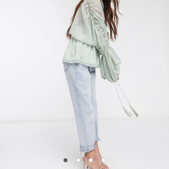 Asos sheer top with ruched sleeve - Picture 3 of 5